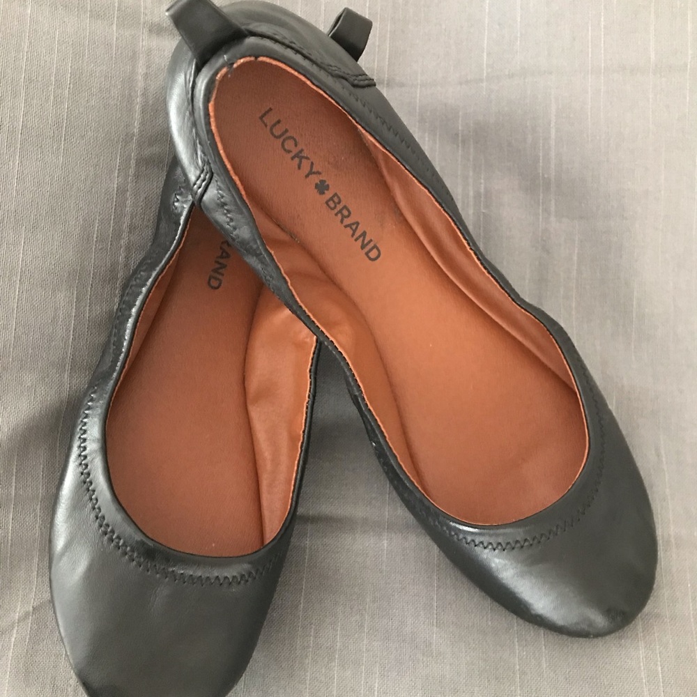 EUC Lucky Brand Size 9 Emmie Flats Black